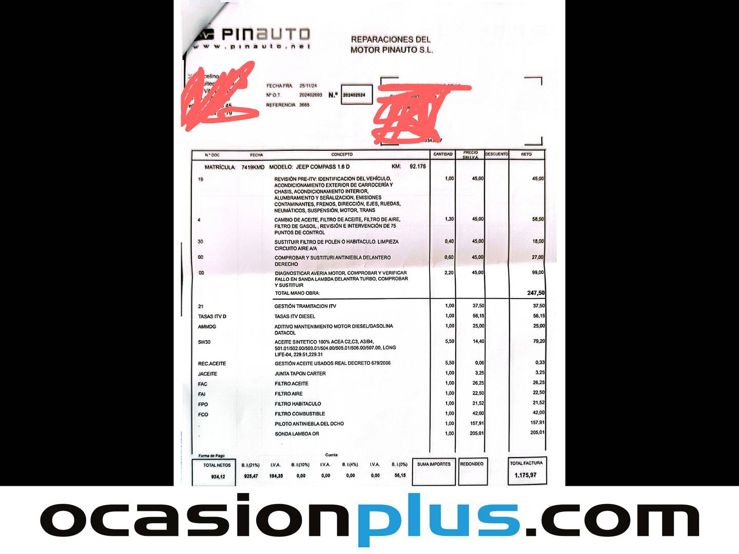 Foto del mantenimiento del Jeep Compass Jeep Compass 1.6 Multijet Longitude 4x2 (120 CV)