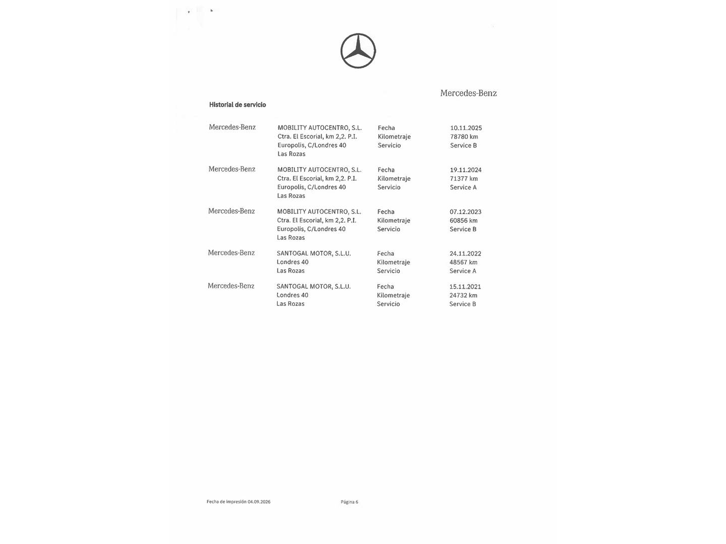 Foto del mantenimiento del Mercedes GLA Mercedes GLA 200 (156 CV) Pack AMG
