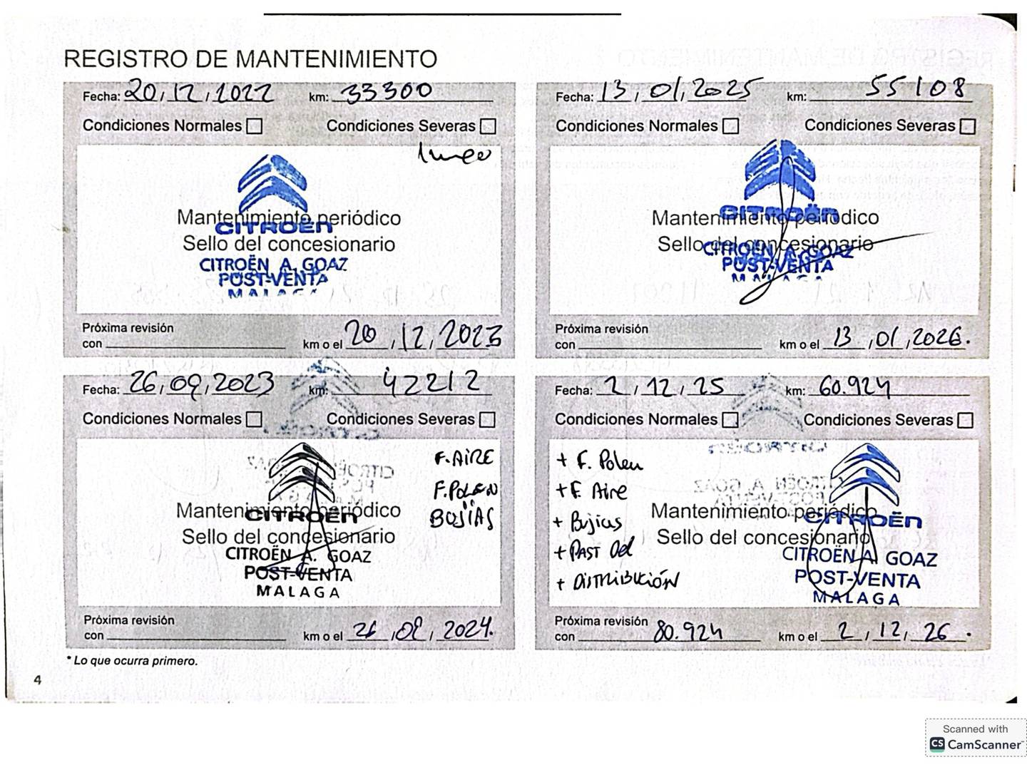 Foto del mantenimiento del Citroën C3 Citroën C3 PureTech 83 Feel (83 CV)
