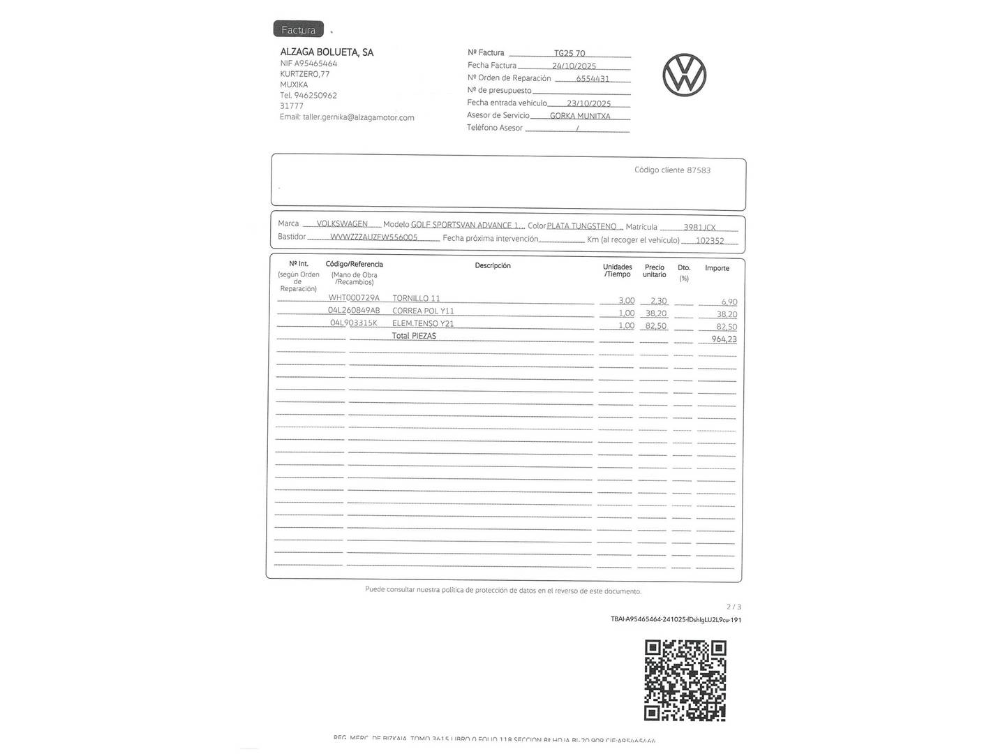 Foto Volkswagen Golf Sportsvan Volkswagen Golf Sportsvan Advance 1.6 TDI BMT (110 CV)