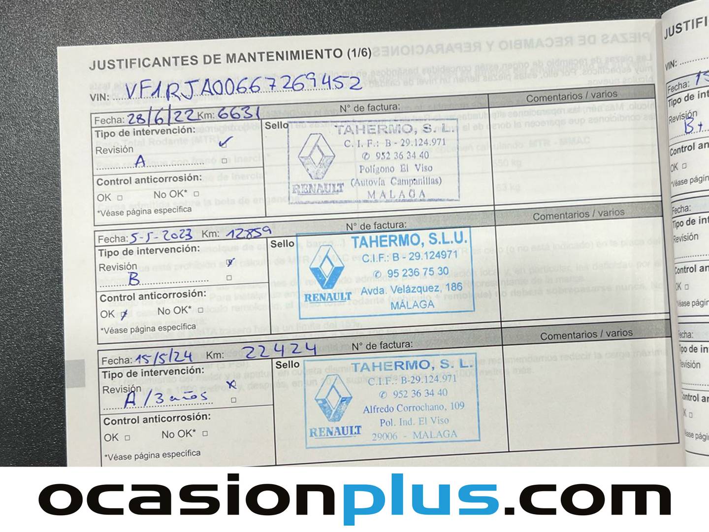 Foto del mantenimiento del Renault Clio Renault Clio Life SCe (65 CV)