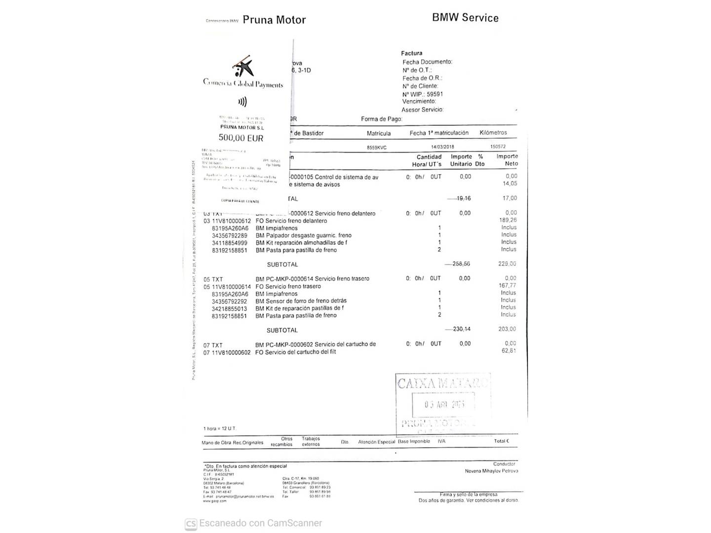 Foto del mantenimiento del BMW Serie 1 BMW Serie 1 116d (116 CV) Pack M