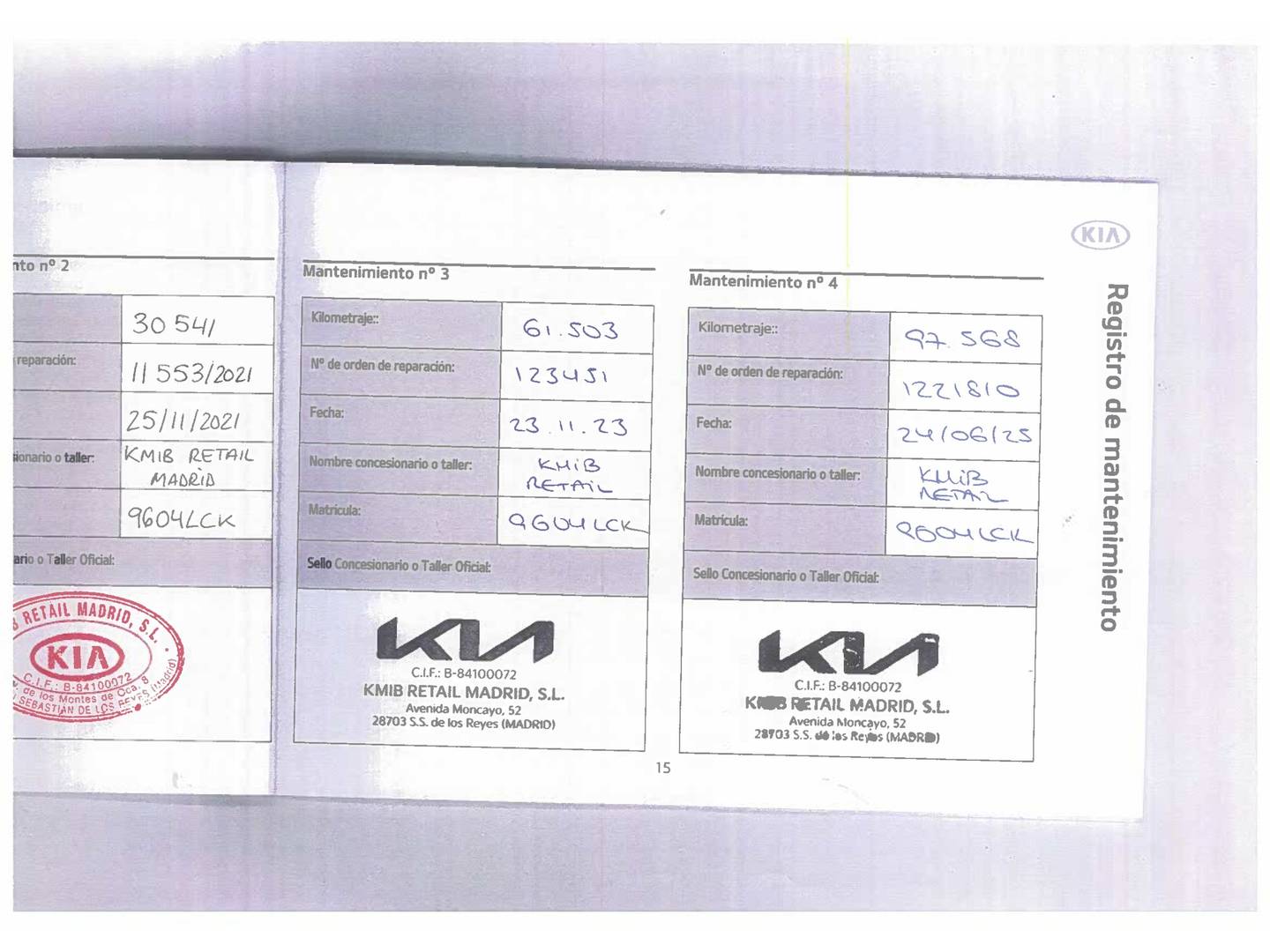 Foto del mantenimiento del KIA Sorento KIA Sorento 2.2 CRDi GT Line 4x4 Auto (200 CV) 7 Plazas