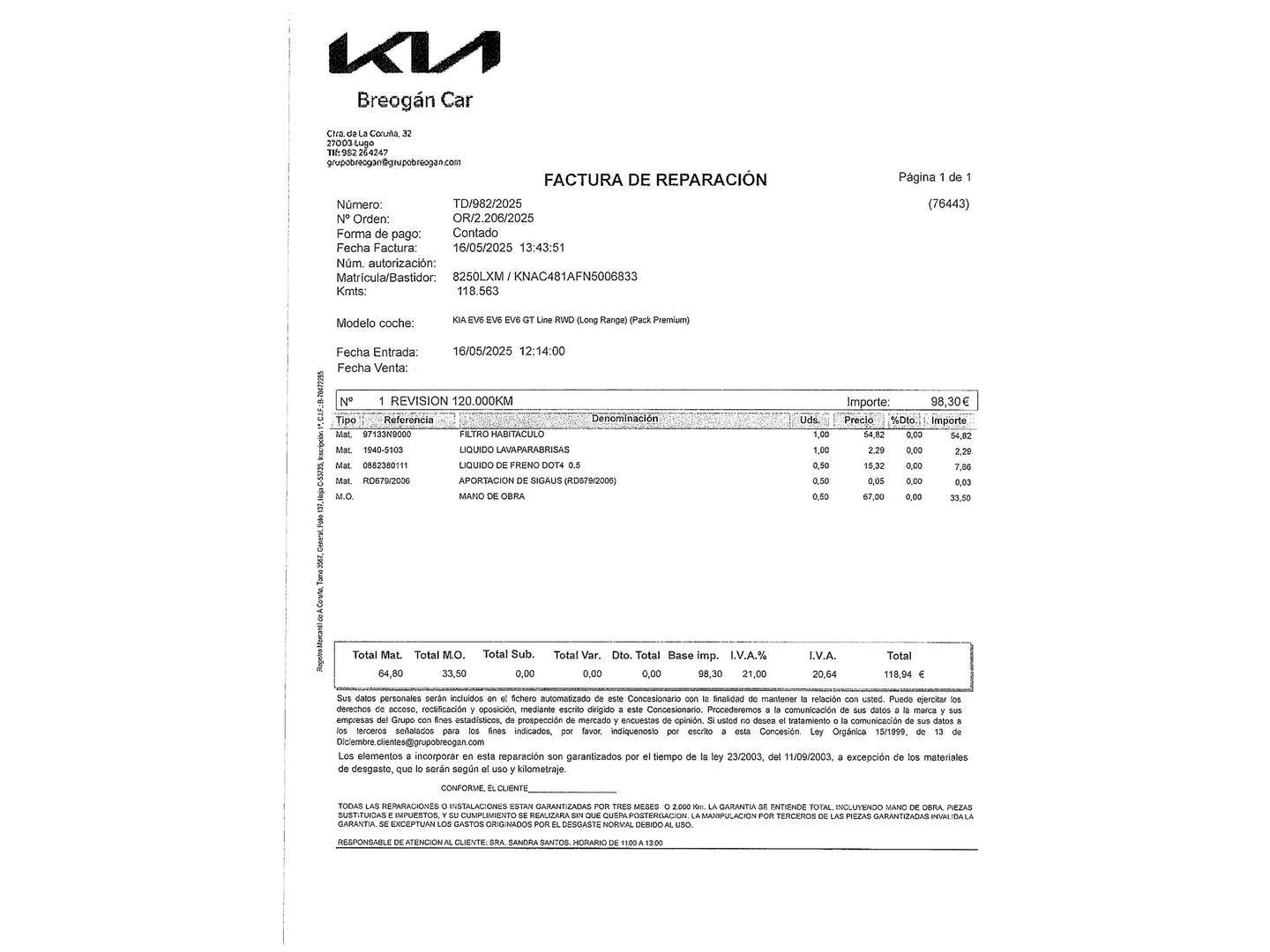 Foto KIA EV6 Kia EV6 GT-Line 77,4kWh Long Range RWD (229 CV)