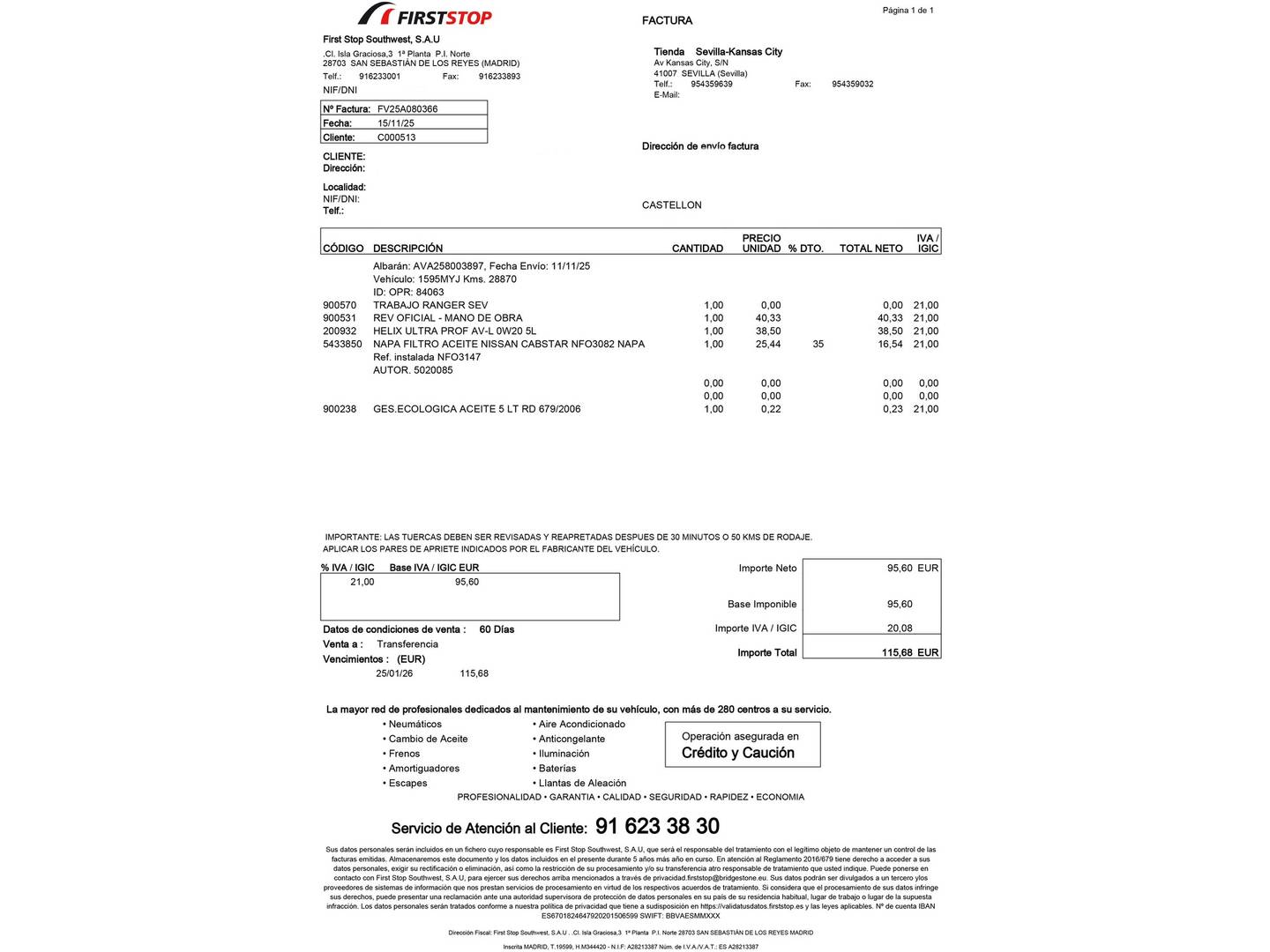 Foto del mantenimiento del Seat Ibiza Seat Ibiza 1.0 TSI S&S Xcellence (115 CV)