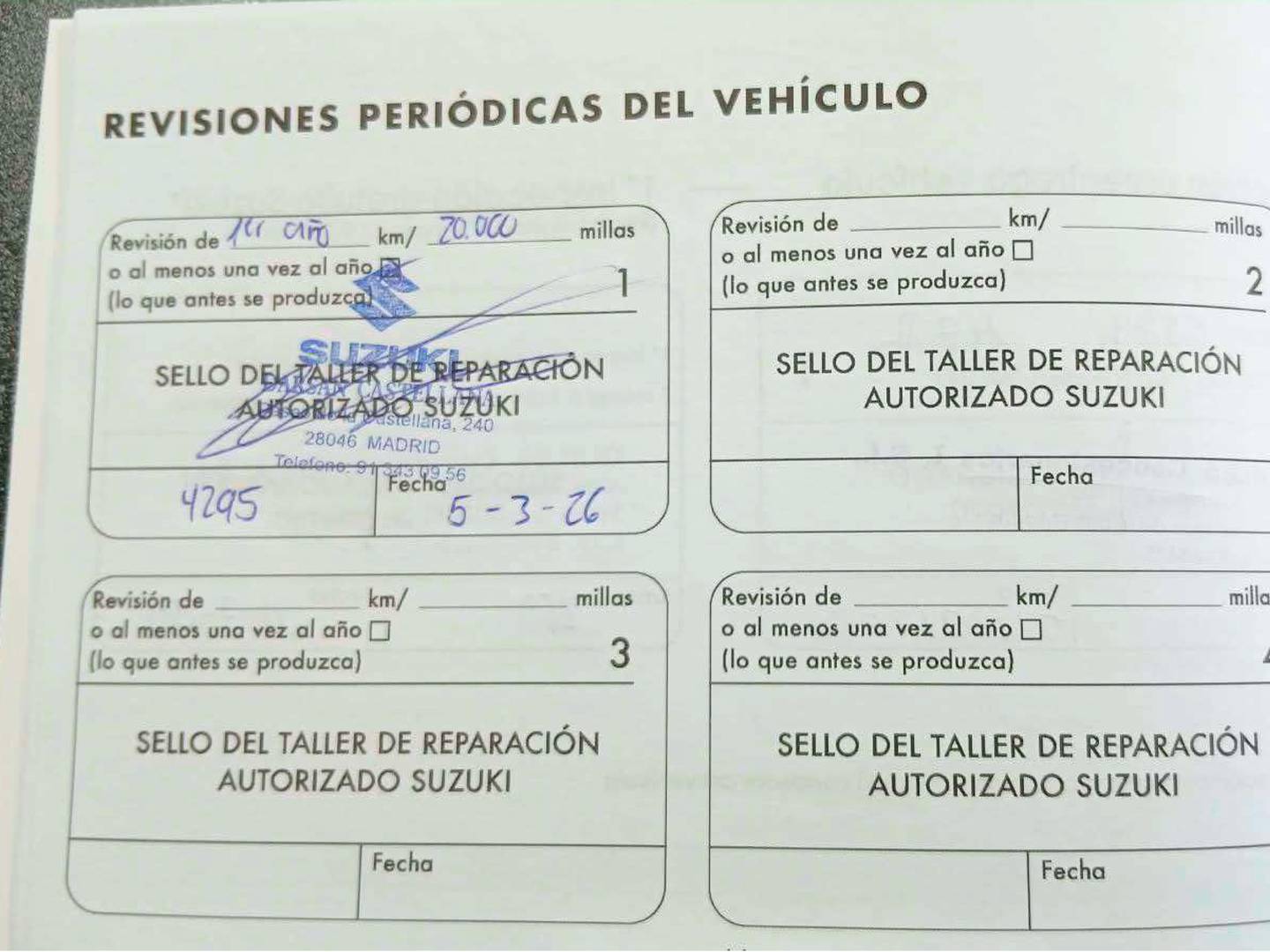 Foto del mantenimiento del Suzuki Swift Suzuki Swift 1.2 Mild Hybrid S2 4WD (83 CV)