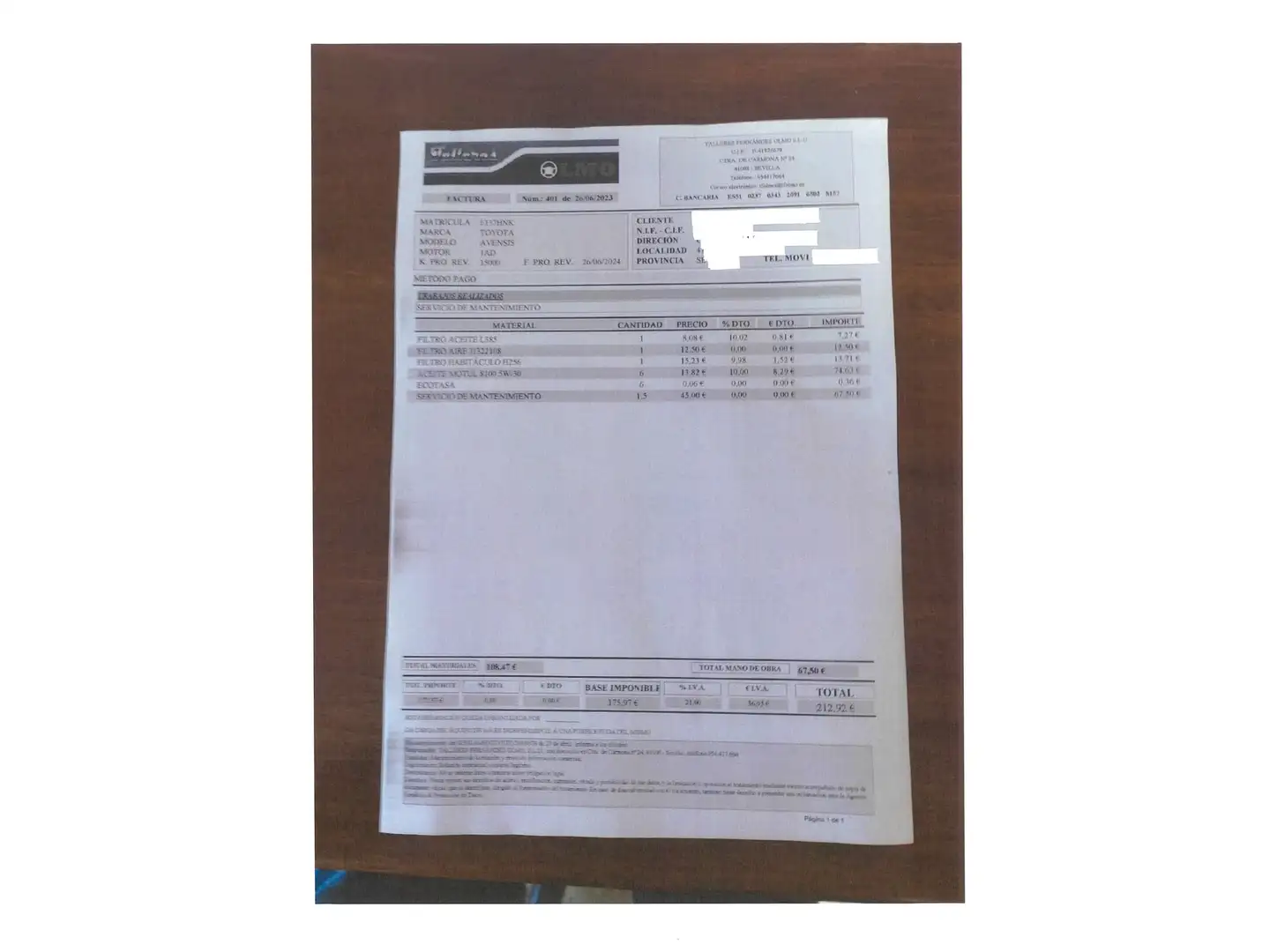 Foto Toyota Avensis Toyota Avensis 120 D Advance (124 CV)