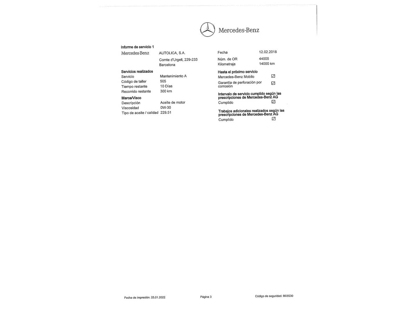Foto del mantenimiento del Mercedes GLC Coupé Mercedes GLC Coupé 220 d 4Matic (170 CV)