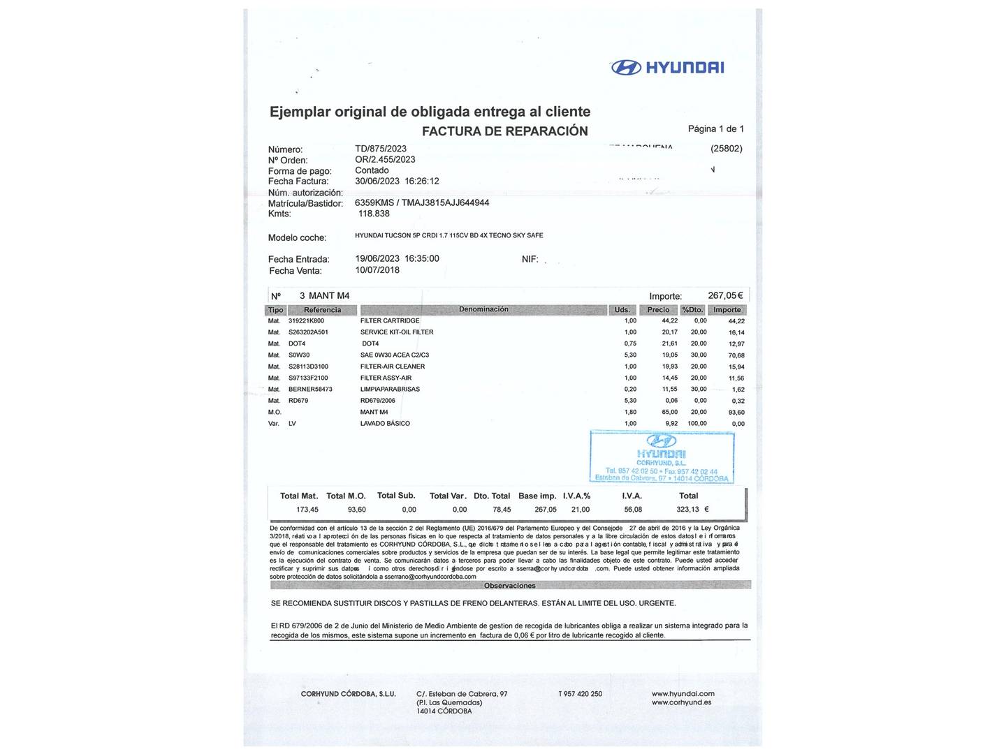 Foto Hyundai Tucson Hyundai Tucson 1.7 CRDI BlueDrive Link 4x2  (115 CV)