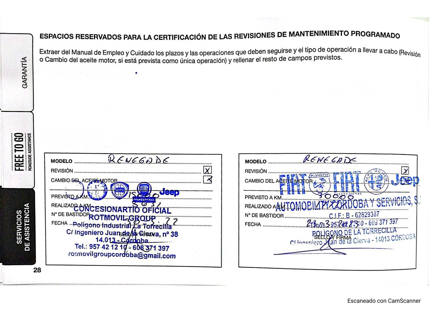 Foto del mantenimiento del Jeep Renegade Jeep Renegade 1.0G Sport Plus 4x2 (120 CV)
