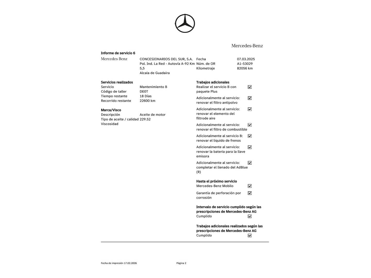 Foto del mantenimiento del Mercedes Clase GLC Mercedes GLC 220 d 4Matic (170 CV)