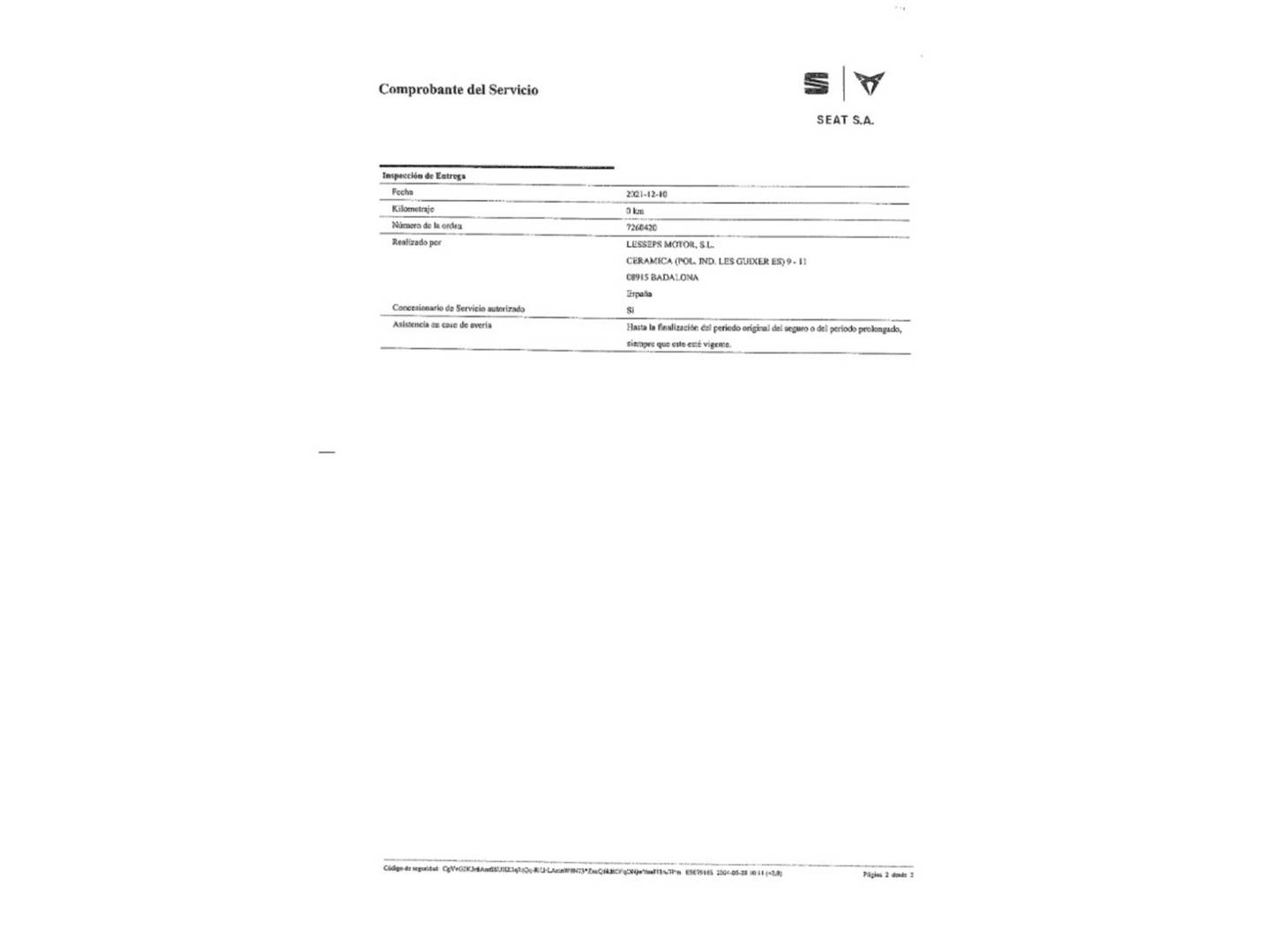 Foto del mantenimiento del Seat León Seat León 1.5 TSI S&S FR Go L (150 CV)