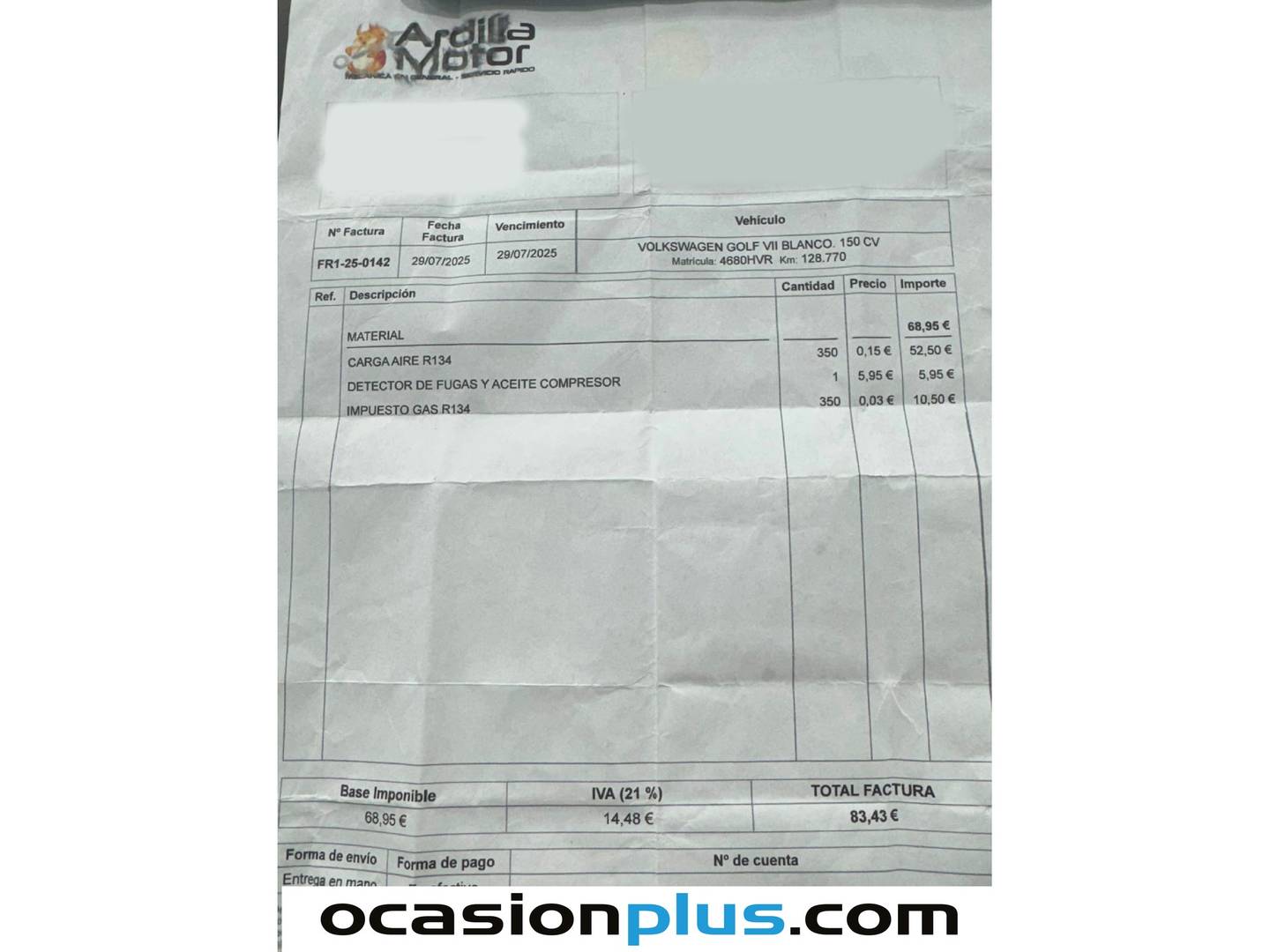 Foto del mantenimiento del Volkswagen Golf Volkswagen Golf Sport 1.6 TDI (105 CV) Pack R-Line