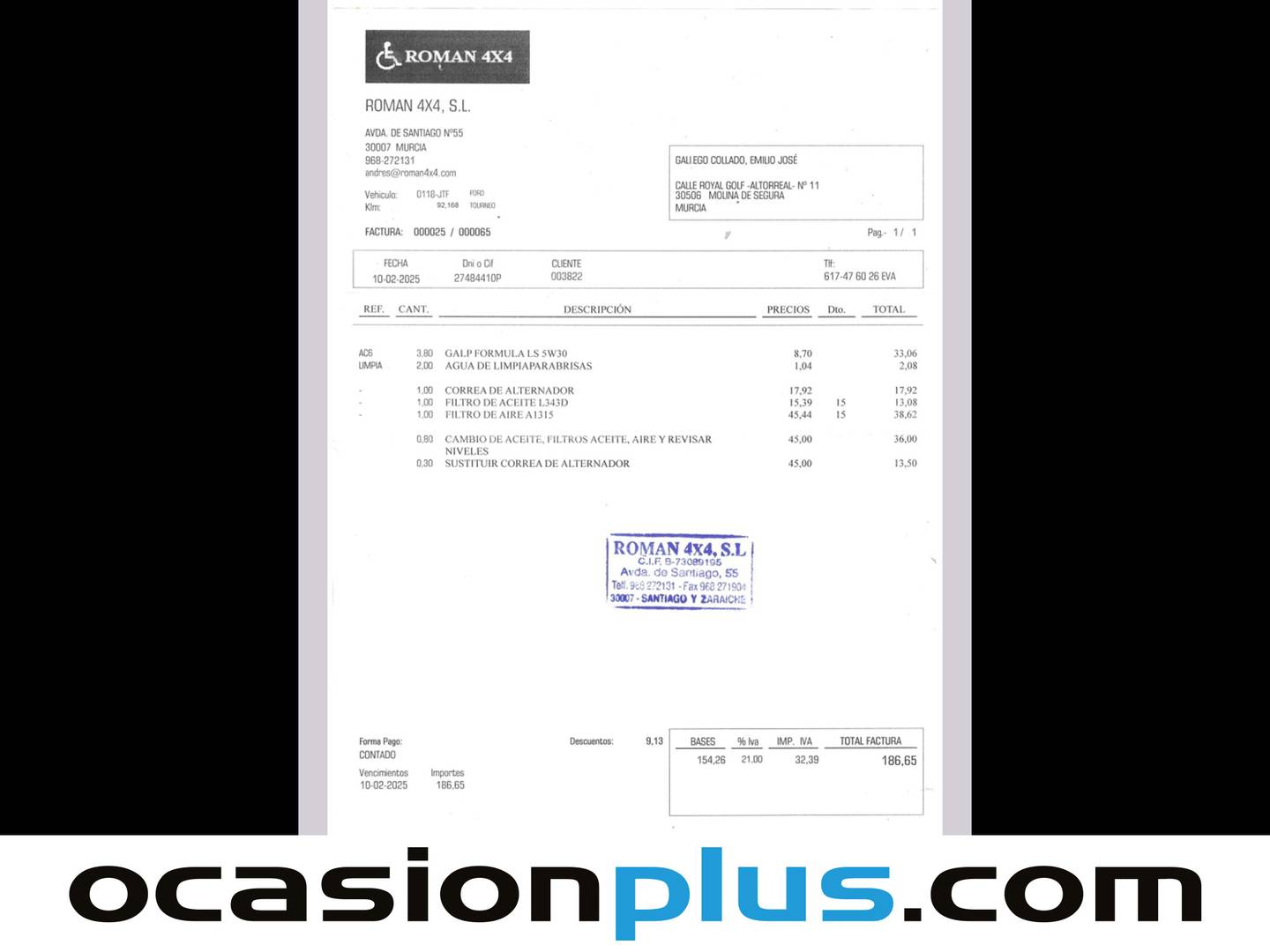 Foto del mantenimiento del Ford Tourneo Courier Ford Tourneo Courier 1.5 TDCi Titanium (95 CV)