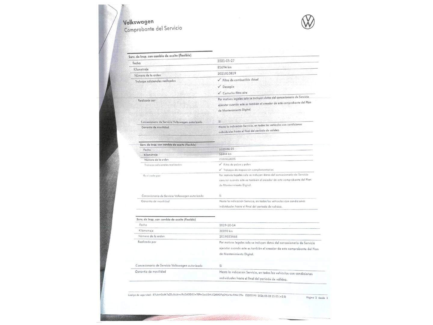 Foto del mantenimiento del Volkswagen Tiguan Volkswagen Tiguan Sport 2.0 TDI (150 CV) Pack R-Line