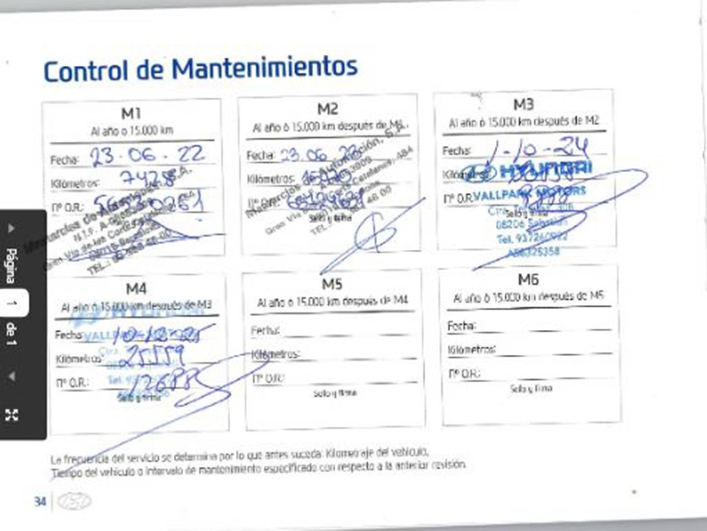 Foto del mantenimiento del Hyundai i20 Hyundai i20 1.0 TGDI 48V Tecno (100 CV)