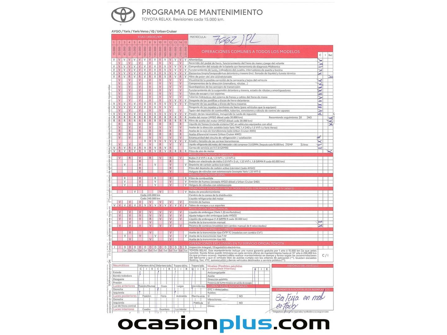 Foto del mantenimiento del Toyota Aygo Toyota Aygo 1.0 70 x-play (69 CV)