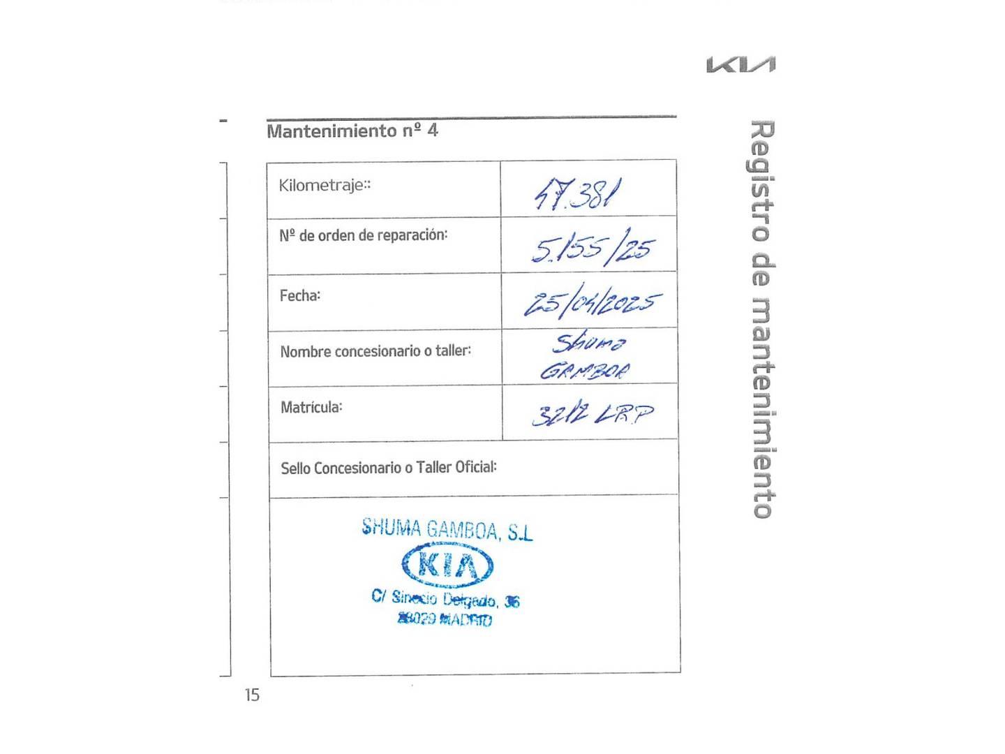 Foto del mantenimiento del KIA Stonic KIA Stonic 1.0 T-GDi MHEV Drive iMT (100 CV)