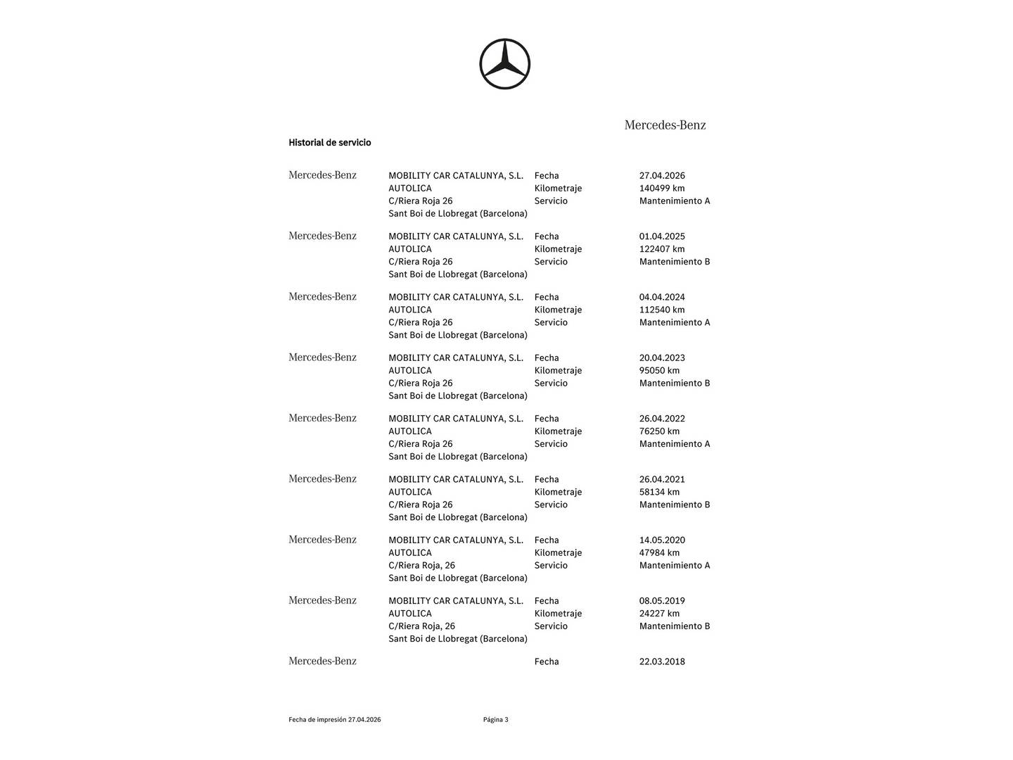 Foto del mantenimiento del Mercedes Clase E Mercedes Clase E 220 d Estate All-Terrain 4Matic (194 CV)