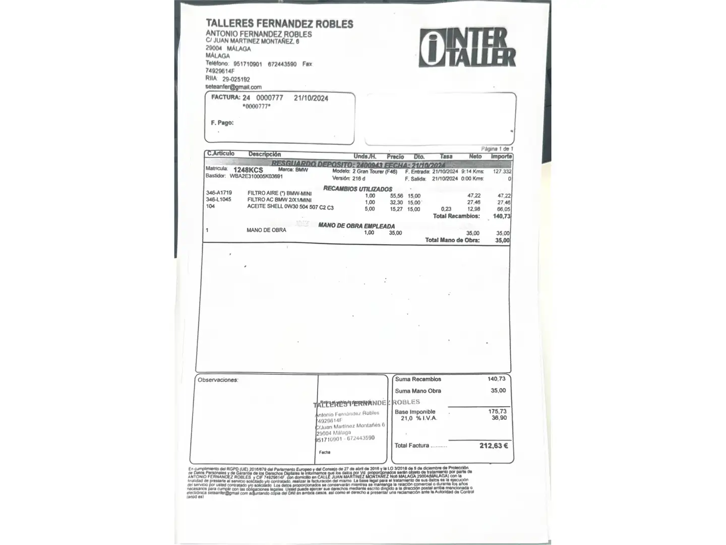 Foto BMW Serie 2 Gran Tourer BMW Serie 2 216d Gran Tourer (116 CV)