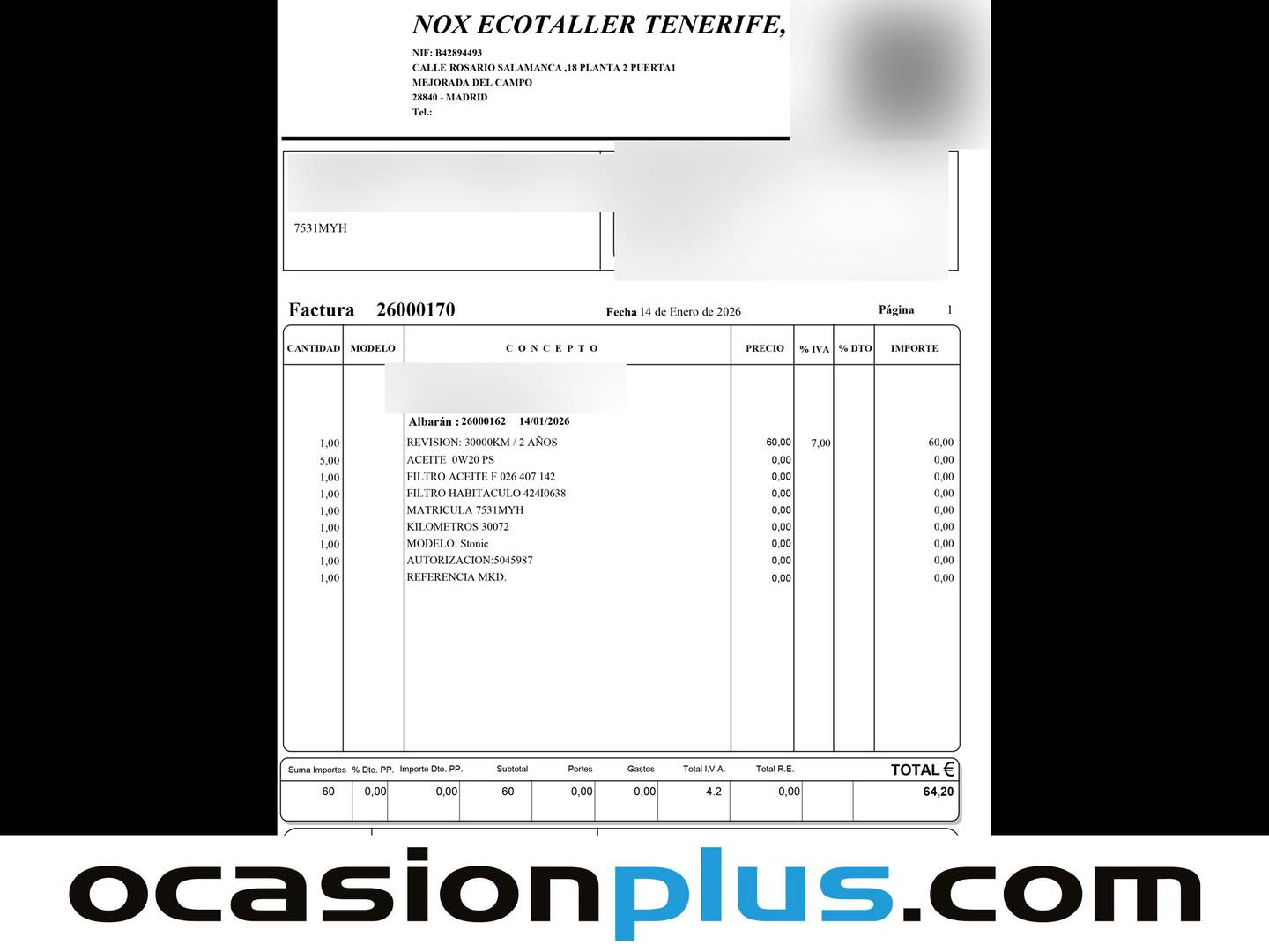 Foto del mantenimiento del KIA XCeed KIA XCeed 1.0 T-GDi Drive (100 CV)