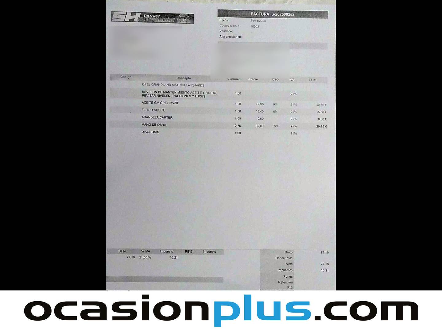 Foto del mantenimiento del Opel Grandland X Opel Grandland X 1.6 CDTi Excellence Auto (120 CV)