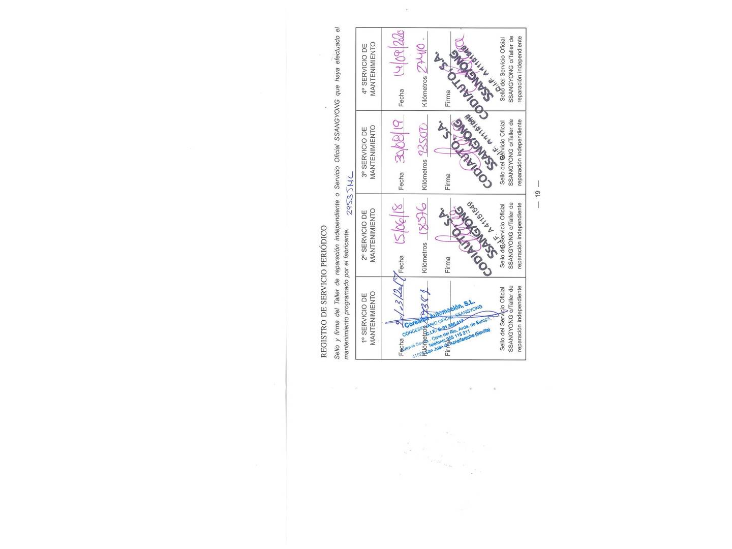 Foto del mantenimiento del SsangYong Korando SsangYong Korando D22T Premium 4x2 (178 CV)