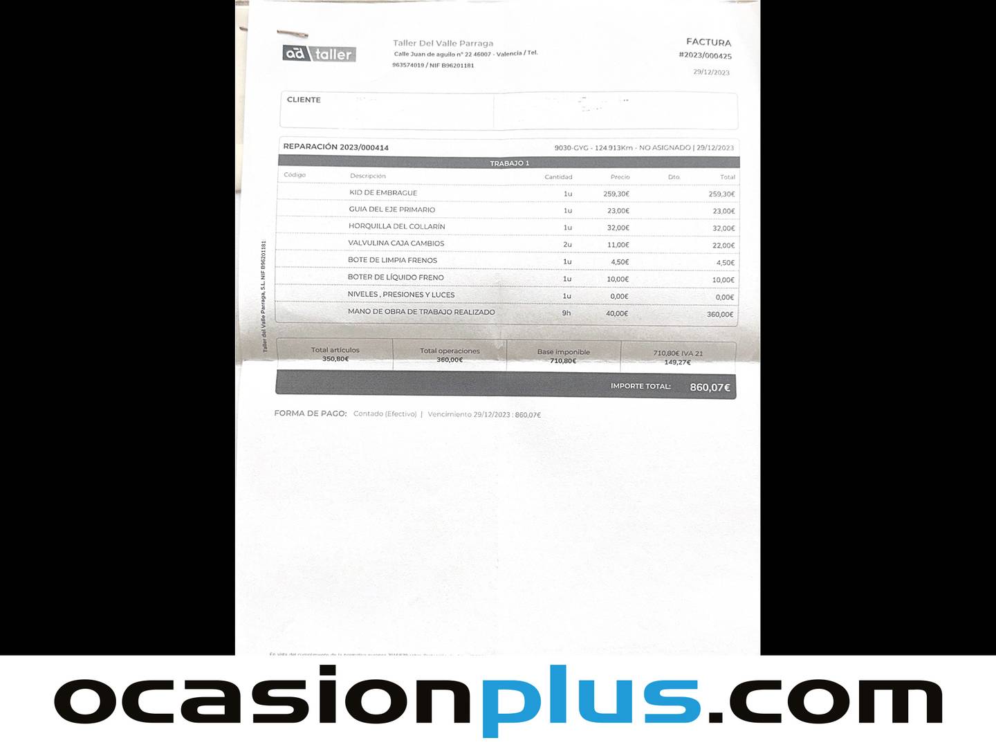 Foto del mantenimiento del Citroën Grand C4 Picasso Citroën Grand C4 Picasso 1.6 HDI Avatar (110 CV) 7 PLAZAS