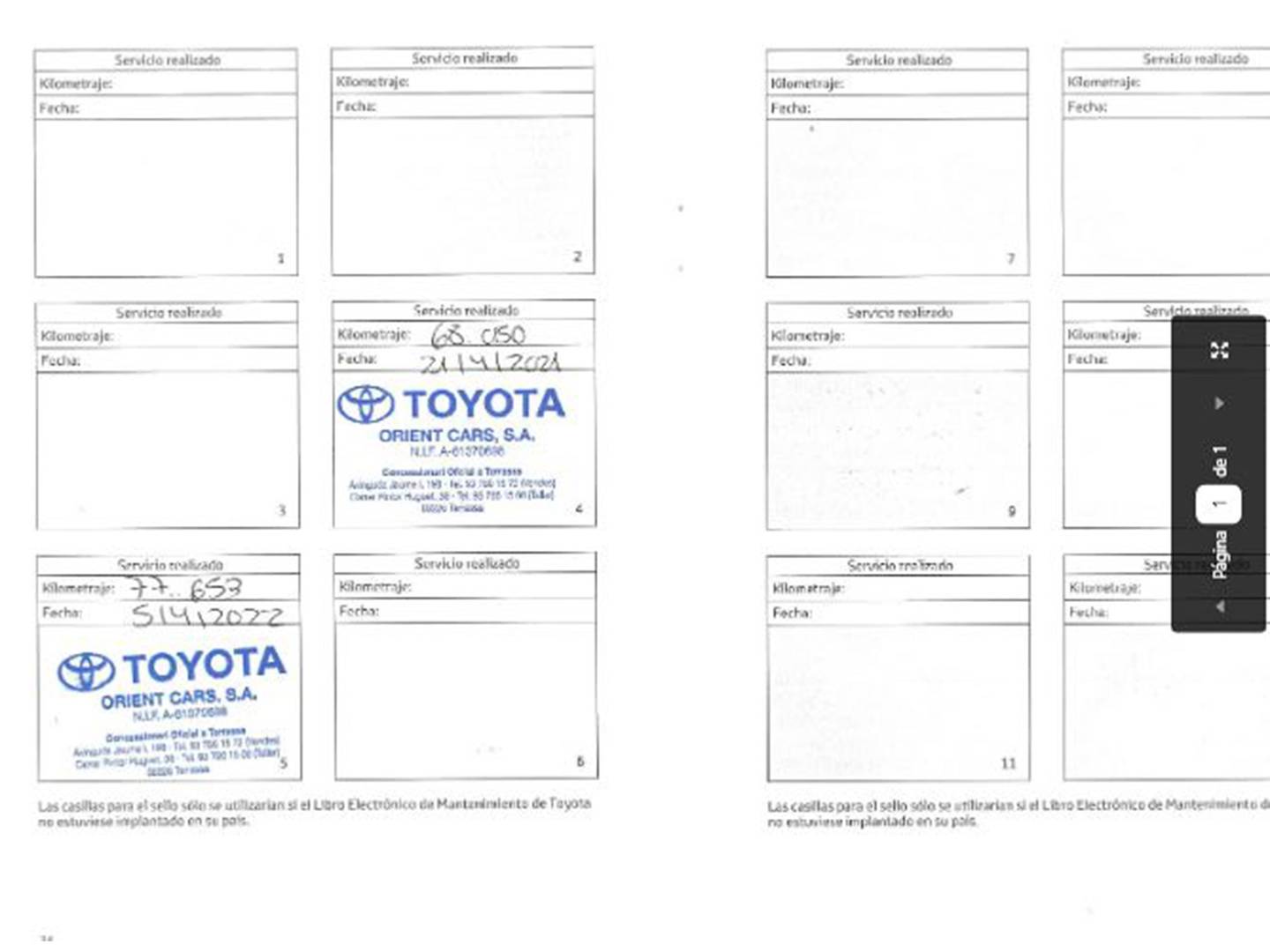 Foto del mantenimiento del Toyota Auris Toyota Auris 1.8 140H Hybrid Feel! Edition