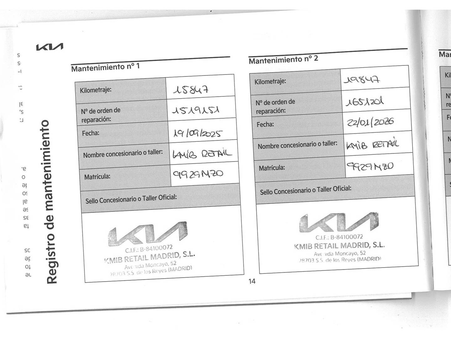Foto del mantenimiento del KIA Ceed KIA Ceed 1.0 T-GDI Drive (100 CV)