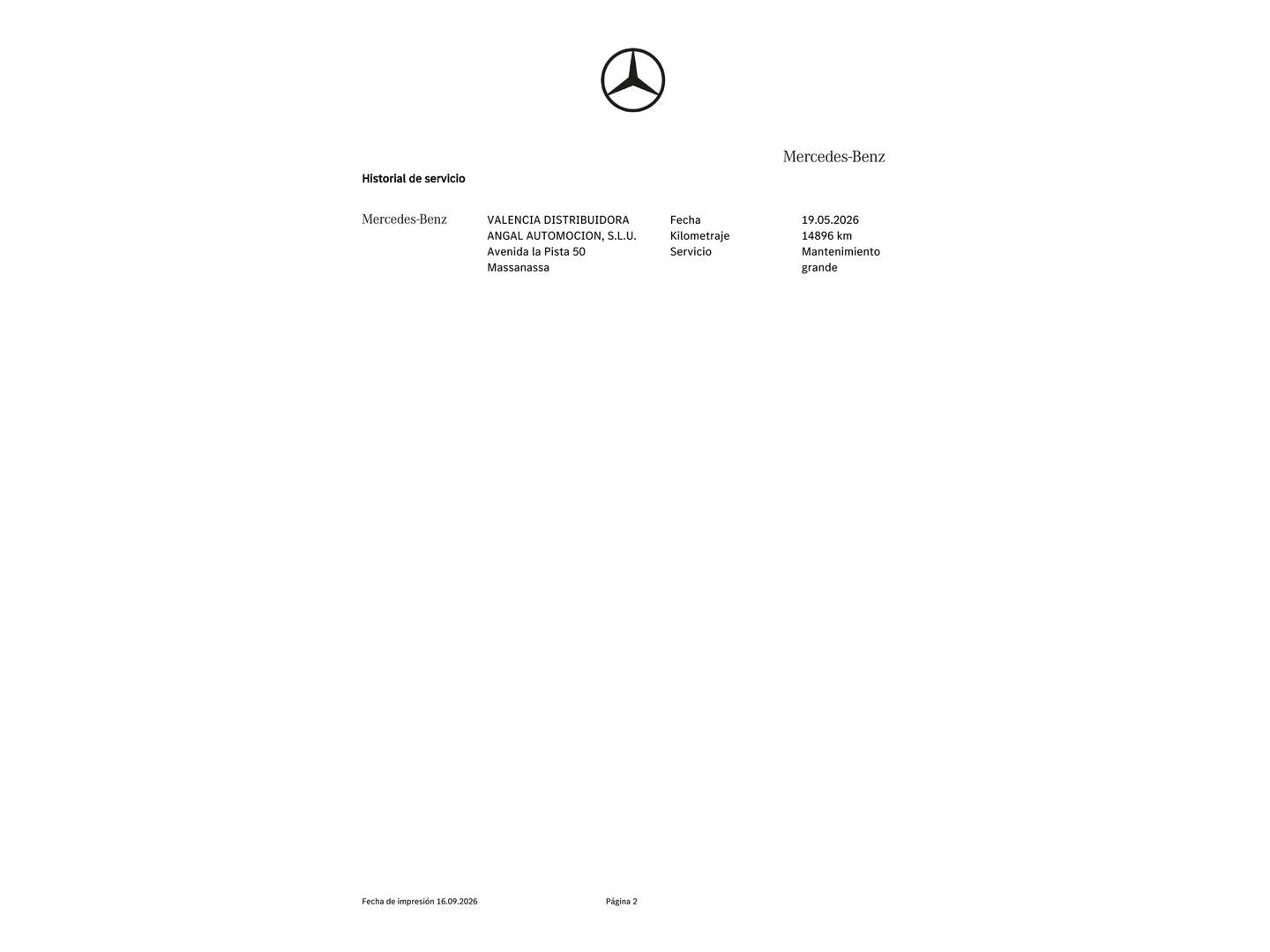 Foto del mantenimiento del Mercedes Clase V Mercedes Clase V V 250 d Marco Polo Largo (190 CV)