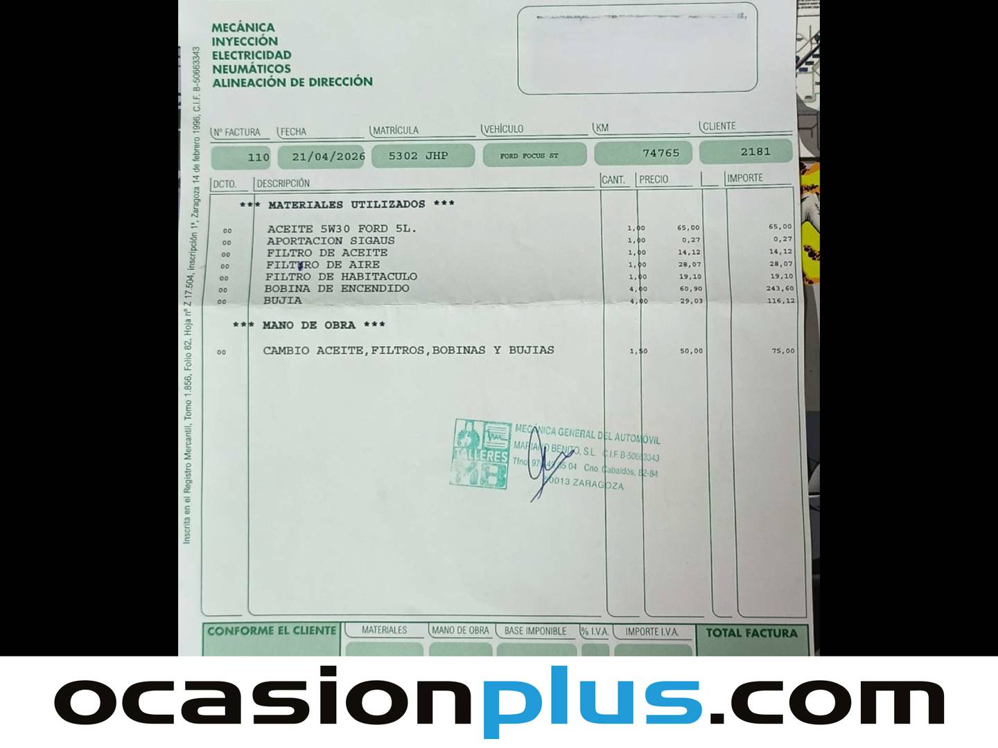 Foto del mantenimiento del Ford Focus Ford Focus 1.5 Ecoboost S&S Sport (182 CV)