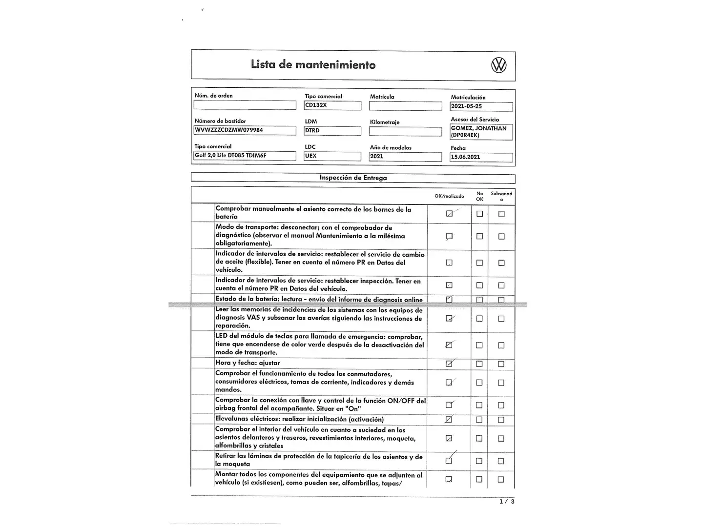 Foto Volkswagen Golf Volkswagen Golf Life 2.0 TDI (115 CV)