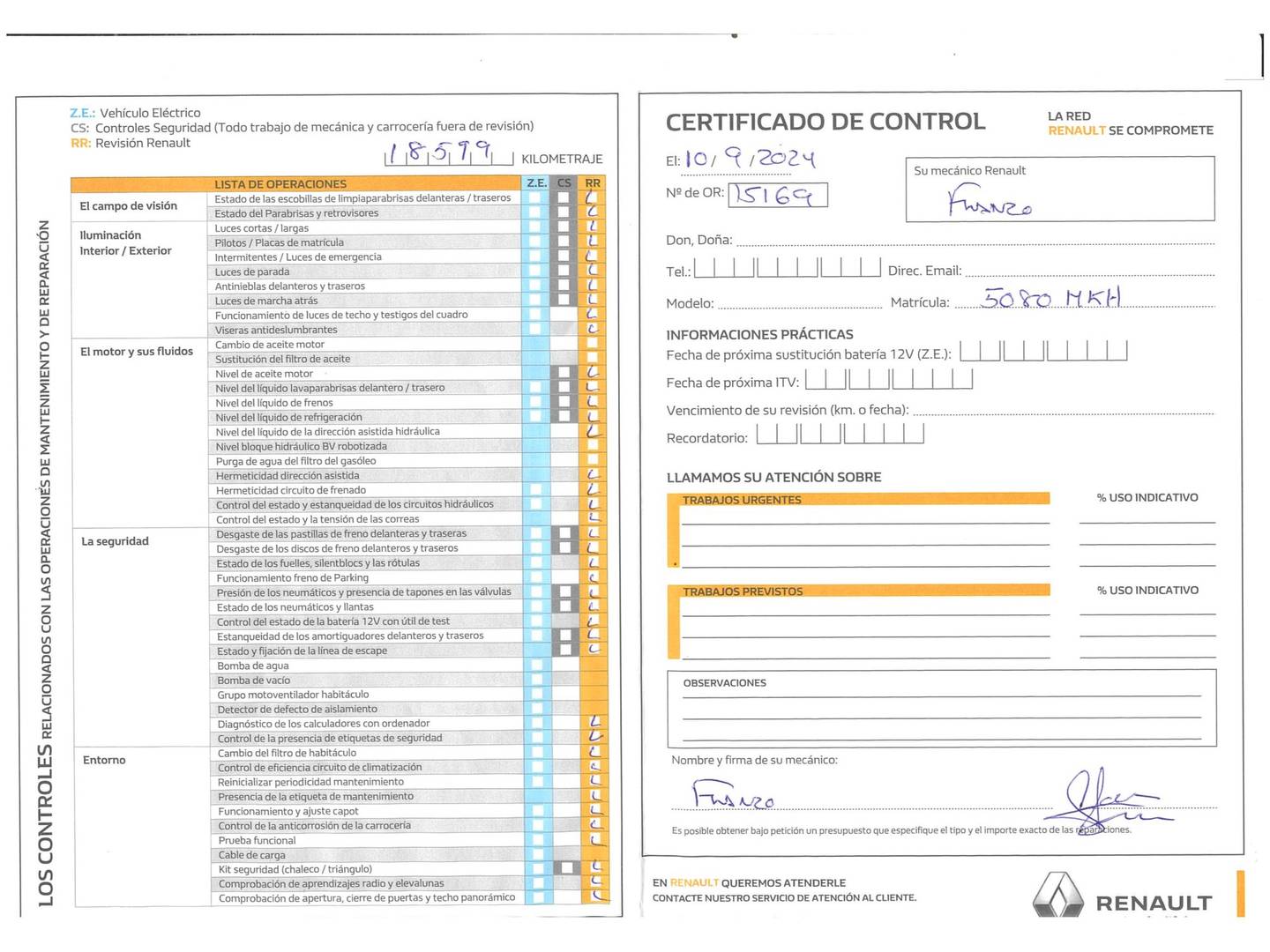 Foto del mantenimiento del Renault Clio Renault Clio Esprit Alpine E-Tech (145 CV)