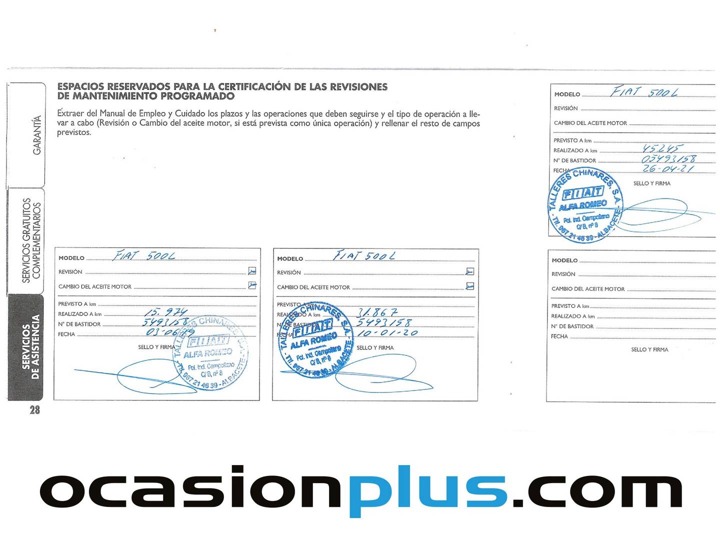Foto del mantenimiento del Fiat 500L Fiat 500L 1.4 16v Lounge (95 CV)