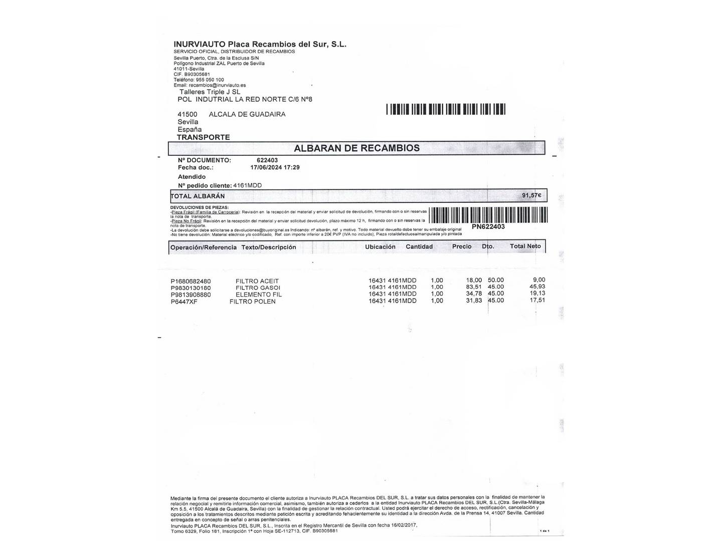Foto del mantenimiento del Opel Vivaro Opel Vivaro 1.5 Diésel L Incrementada Select  (102 CV)