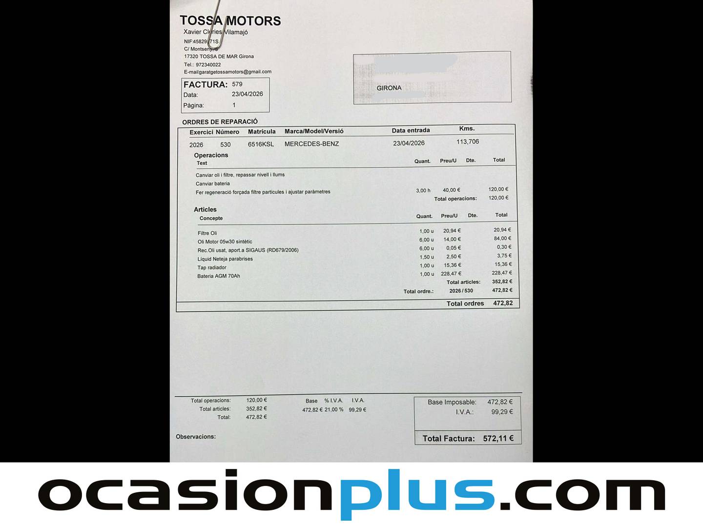 Foto del mantenimiento del Mercedes CLA Mercedes CLA 180 (122 CV) Pack AMG