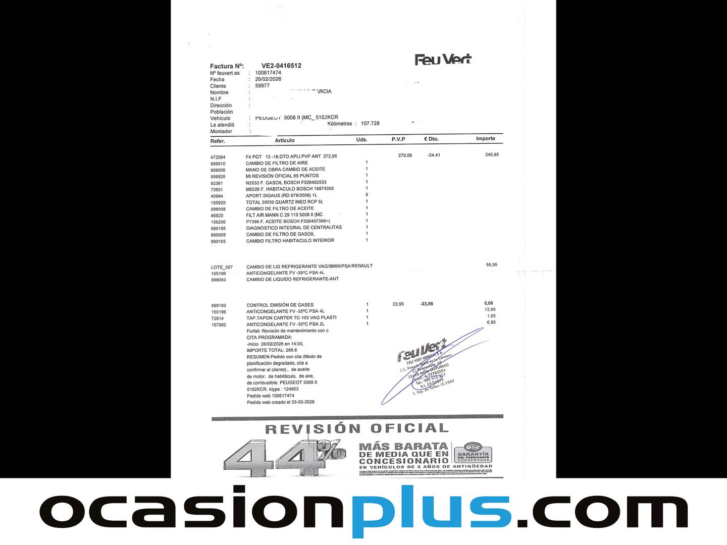 Foto del mantenimiento del Peugeot 5008 Peugeot 5008 BlueHDI 180 S&S GT EAT6 (180 CV)