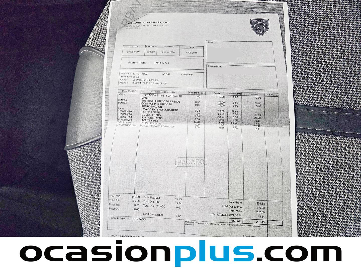 Foto del mantenimiento del Peugeot 5008 Peugeot 5008 BlueHDi 120 S&S Allure (120 CV) 7 Plazas