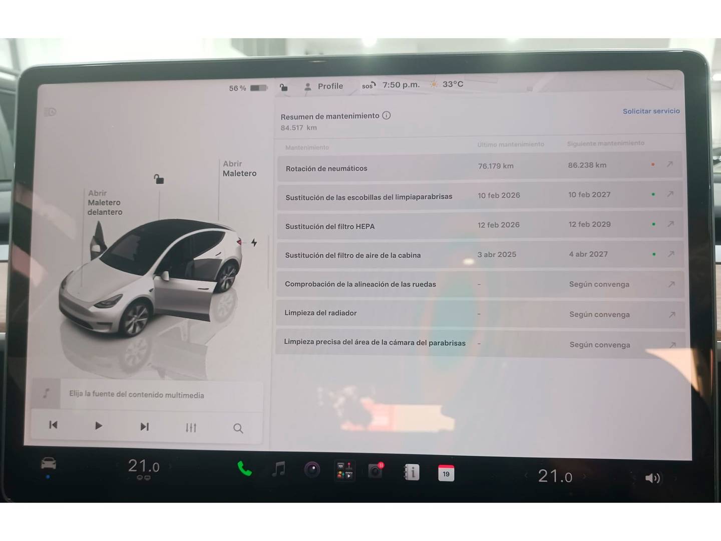 Foto del mantenimiento del Tesla Model Y Tesla Model Y Gran Autonomía 4WD (514 CV)