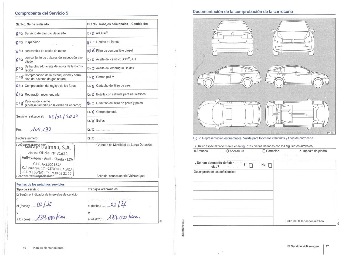 Foto del mantenimiento del Volkswagen Golf Sportsvan Volkswagen Golf Sportsvan Advance 1.6 TDI BMT  (110 CV)