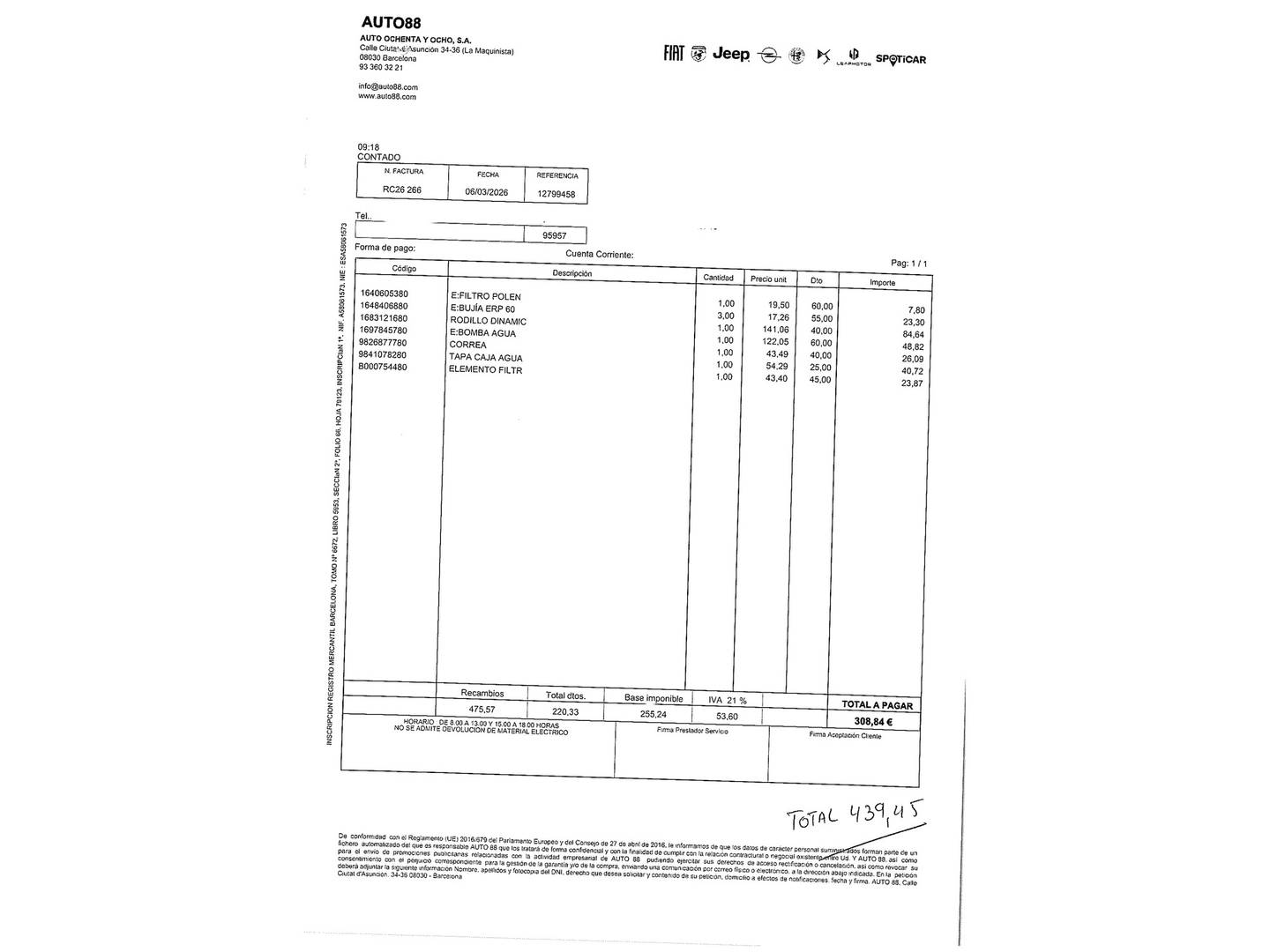 Foto del mantenimiento del Peugeot 108 Peugeot 108 1.2 PureTech Top! Allure (82 CV)