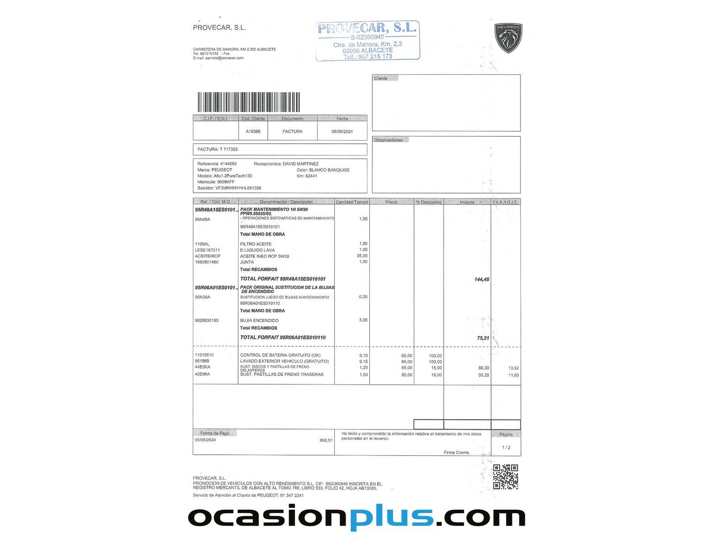 Foto del mantenimiento del Peugeot 5008 Peugeot 5008 PureTech 130 S&S Allure (130 CV) 7 Plazas