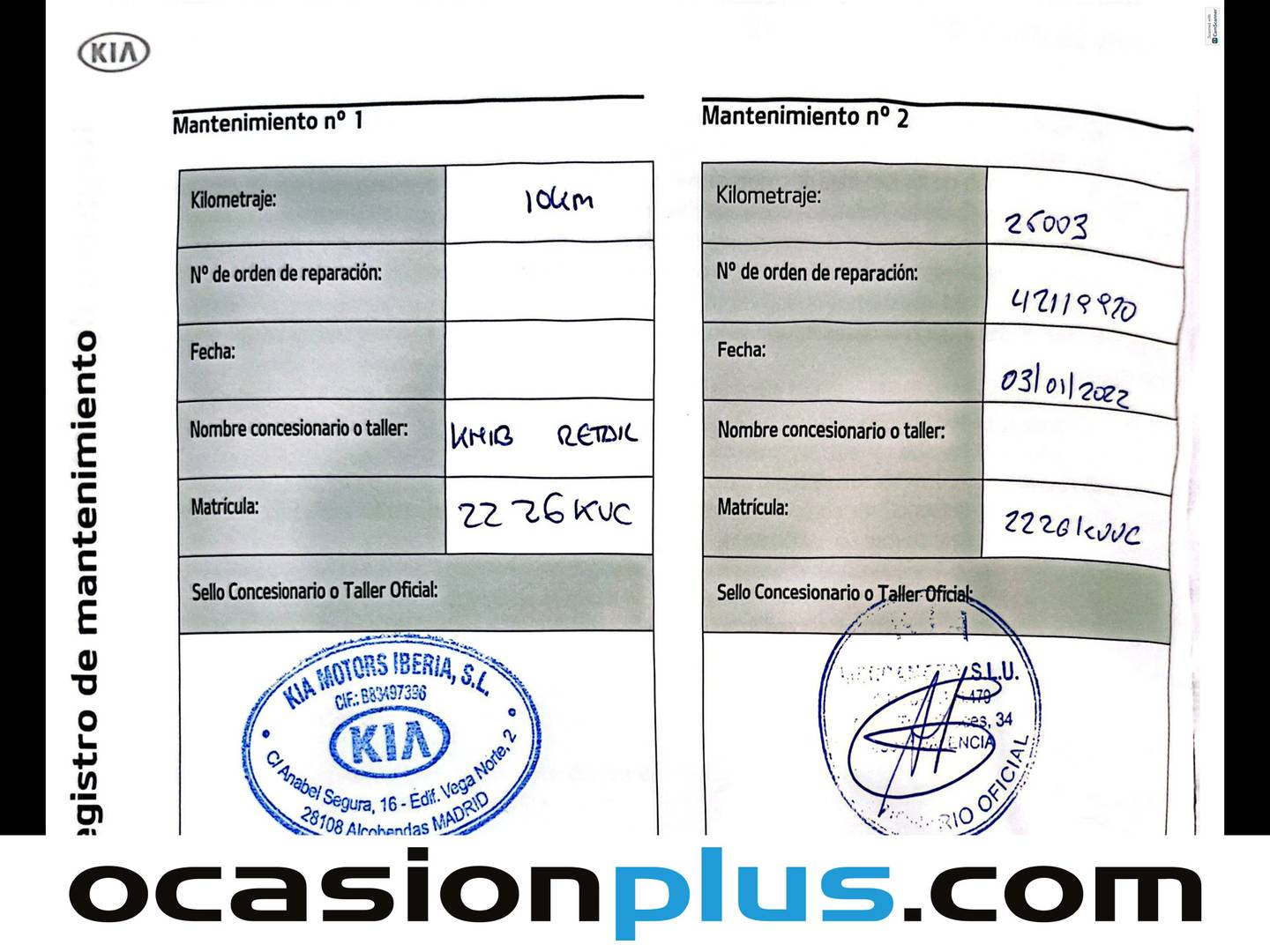 Foto del mantenimiento del KIA Picanto KIA Picanto 1.0 CVVT Concept (67 CV)