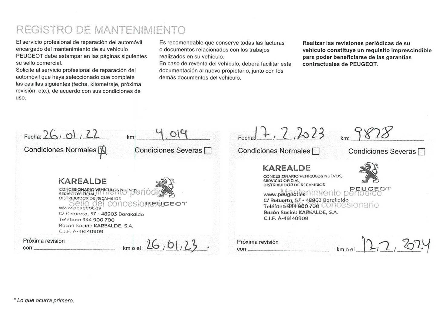 Foto del mantenimiento del Peugeot 5008 Peugeot 5008 PureTech 130 S&S Allure EAT8 (130 CV) 7 Plazas