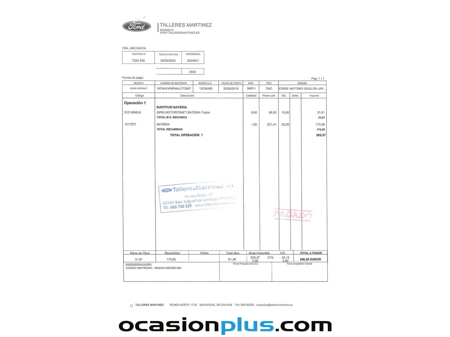 Foto del mantenimiento del Ford Kuga Ford Kuga 2.0 TDCI S&S Vignale 4x4 Powershift (180 CV)