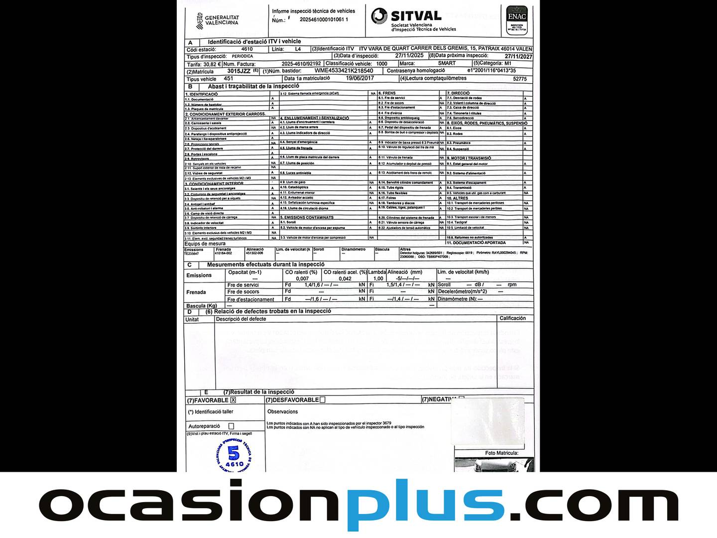 Smart fortwo Smart ForTwo Coupe 52 Passion (71 CV) de segunda mano