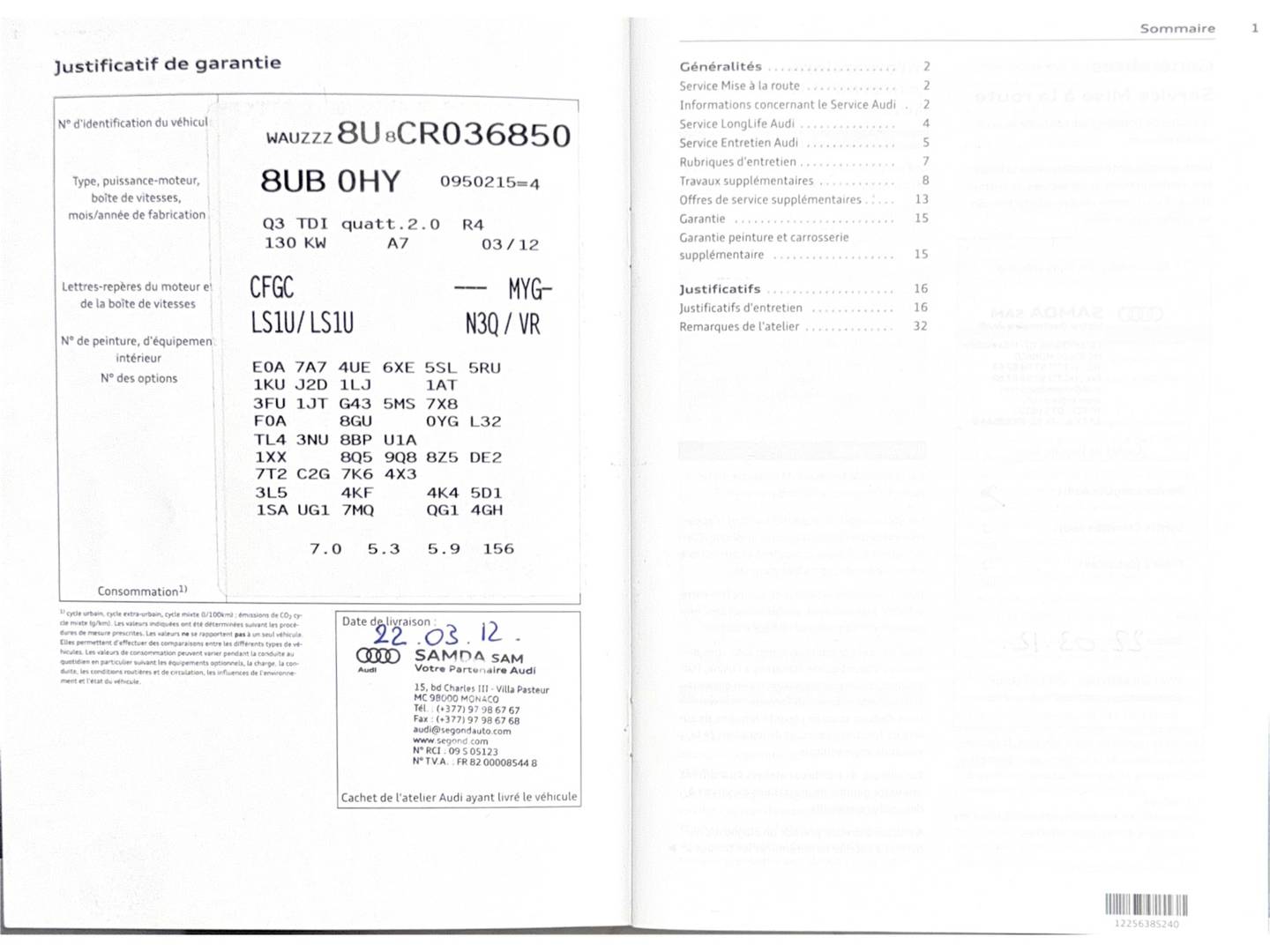 Foto del mantenimiento del Audi Q3 Audi Q3 Advanced 2.0 TDI quattro (177 CV) S tronic