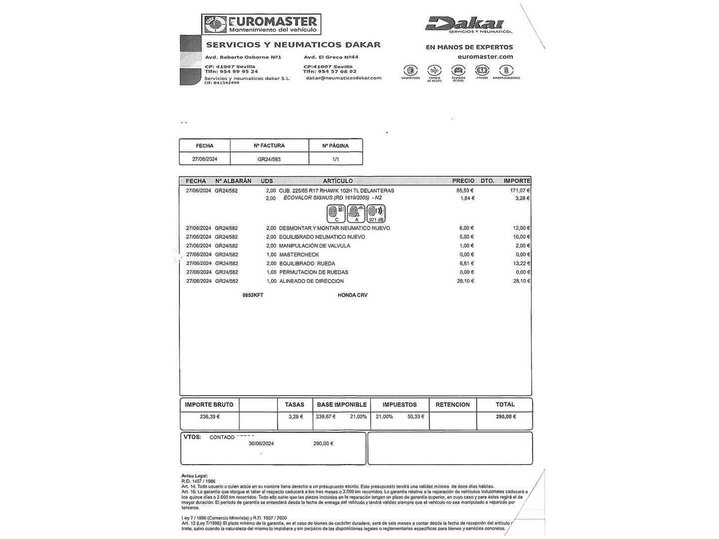 Foto del mantenimiento del Honda CR-V Honda CR-V 1.6 i-DTEC Comfort 4x2 (120 CV)