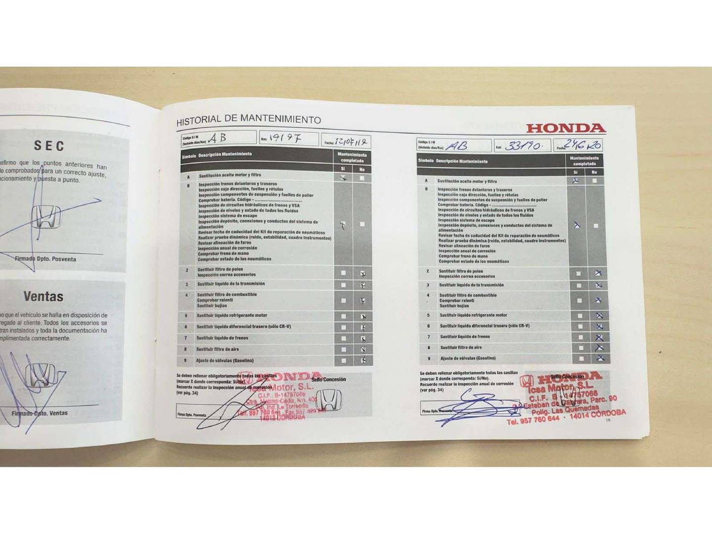 Foto del mantenimiento del Honda HR-V Honda HR-V 1.5 i-VTEC Elegance (130 CV)